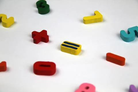 Concept of teaching simple mathematics to children Stock Photos