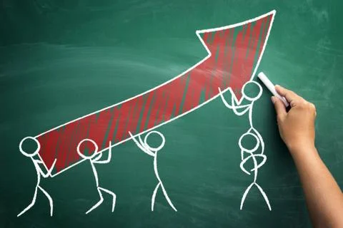 Concept of team advance at work Stock Photos