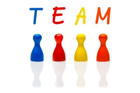 Concept team, teamwork, organization colored Stock Photos