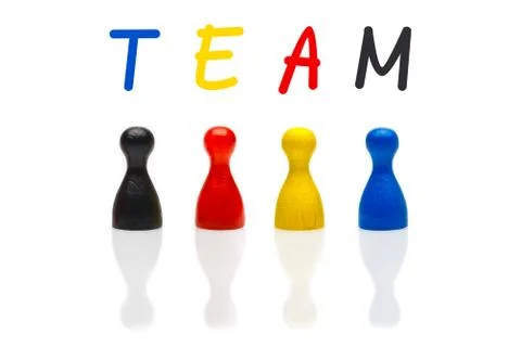 Concept team, teamwork, organization primary color black shuffle Stock Photos