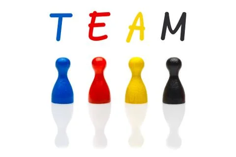 Concept team, teamwork, organization primary color black Stock Photos