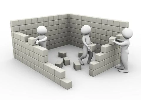 Concept of team work and construction Stock Illustration