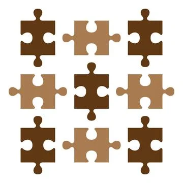 The concept of teamwork and collaboration in solving puzzle Stock Illustration