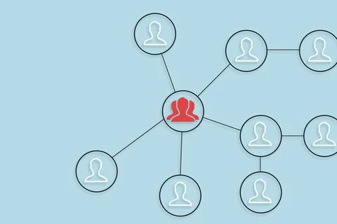 The concept of teamwork and network connections for the organizational structure Stock Illustration
