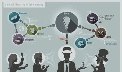 Concept of teamwork. hands and ideas Stock Illustration