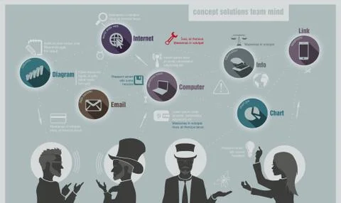 Concept of teamwork. hands and ideas Stock Illustration