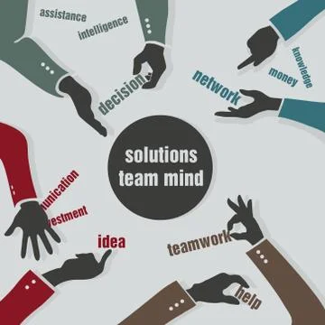 Concept of teamwork. hands and ideas Stock Illustration