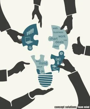 Concept of teamwork. hands and ideas Stock Illustration