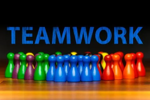 Concept teamwork, organization, group multi color text Stock Photos