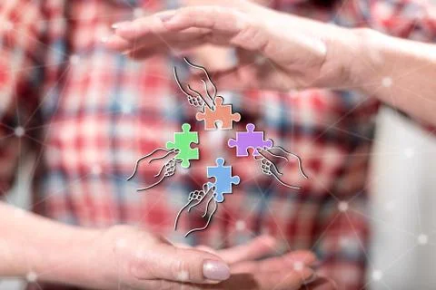 Concept of teamwork Stock-Fotos