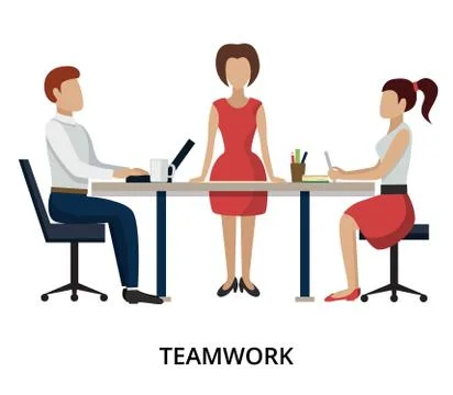Concept of teamwork process Stock Illustration