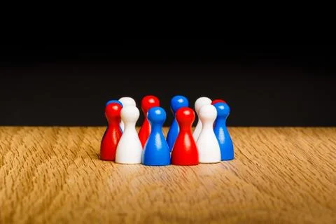 Concept teamwork red white blue Stock Photos