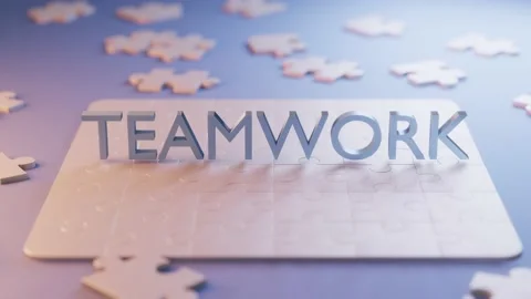 Concept Teamwork text on jigsaw Stock Footage 221177558