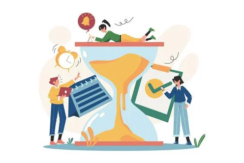 Concept of teamwork time management Stock-Illustration