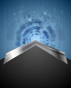 Concept tech background with metal arrow Concept tech background with meta... 스톡 사진