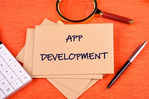 The concept of technology and business development. The APP DEVELOPMENT conce Stock Photos