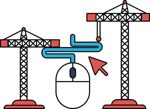 Concept of technology and construction working together Stock Illustration