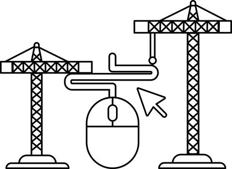 Concept of technology and construction working together Stock Illustration