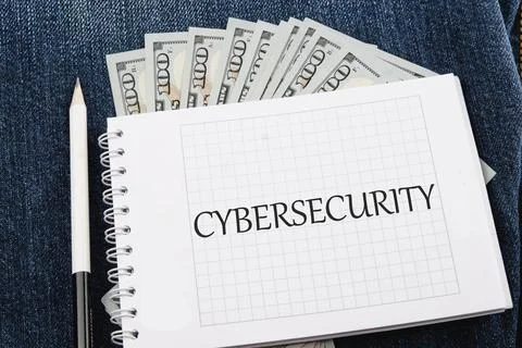 The concept of technology and development. Phrase, words, text CYBERSECURITY  Stock Photos