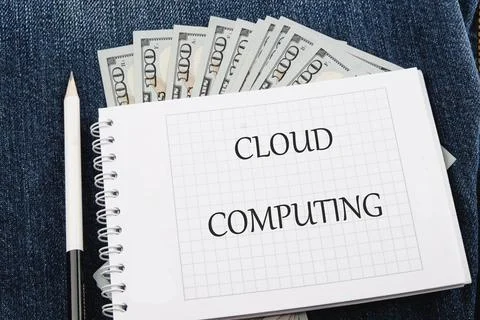 The concept of technology and development. Phrase, words, text CLOUD COMPUTIN Stock Photos