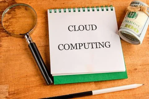 The concept of technology and development. Phrase, words, text CLOUD COMPUTIN Stock Photos