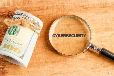 The concept of technology and development. Phrase, words, text CYBERSECURITY  Stock Photos