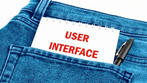 The concept of technology and development. Phrase, word, text USER INTERFACE  스톡 사진