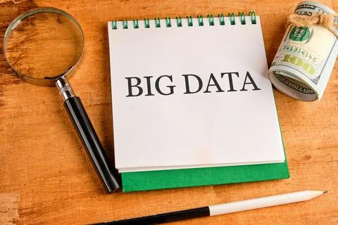 The concept of technology and development. Phrase, words, text BIG DATA in .. Foto stock