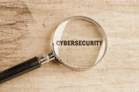 The concept of technology and development. Phrase, words, text CYBERSECURIT.. Stock Photos