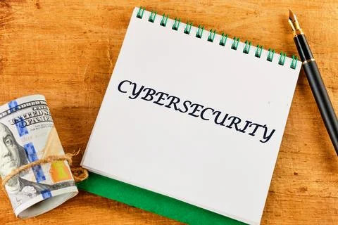 The concept of technology and development. Phrase, words, text CYBERSECURIT.. Stock Photos