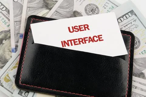 The concept of technology and development. Phrase, word, text USER INTERFACE  Stockfoto's