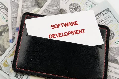 The concept of technology and development. Phrase, words, text SOFTWARE DEVEL Stock Photos