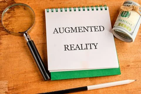 The concept of technology and development. Phrase, words, text AUGMENTED REAL Stock Photos