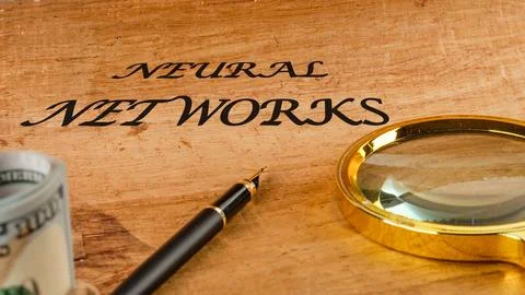 The concept of technology and development. Phrase, words, text NEURAL NETWORK 스톡 사진