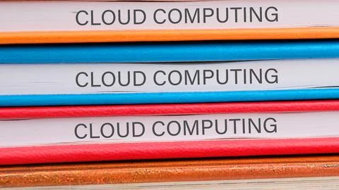 The concept of technology and development. Phrase, words, text CLOUD COMPUTIN Stock Photos