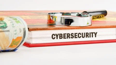 The concept of technology and development. Phrase, words, text CYBERSECURITY  Stock Photos