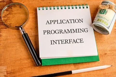 The concept of technology and development. Phrase, words, text APPLICATION PR Foto stock