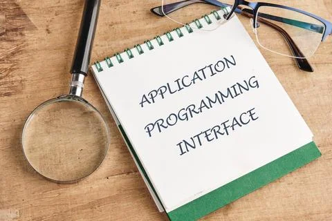 The concept of technology and development. Phrase, words, text APPLICATION PR Stock Photos