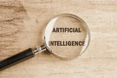 The concept of technology and development. Phrase, word, text ARTIFICIAL INTE Stock Photos