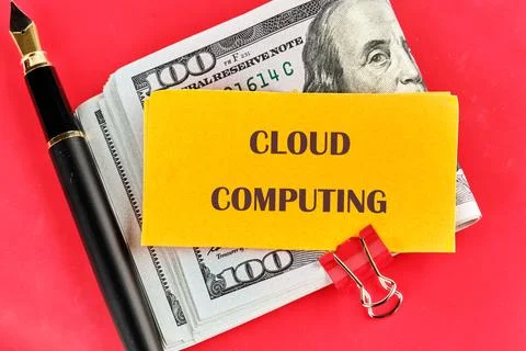 The concept of technology and development. Phrase, words, text CLOUD COMPUTIN Stock Photos