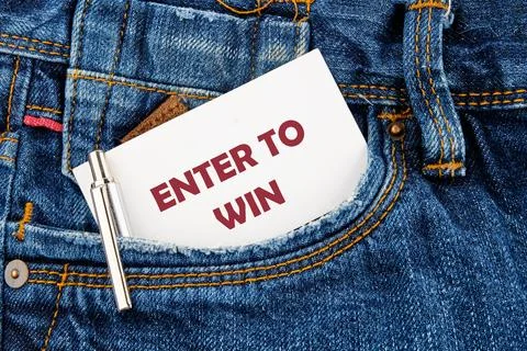 The concept of technology and development. Phrase, word, text ENTER TO WIN a  Stock Photos