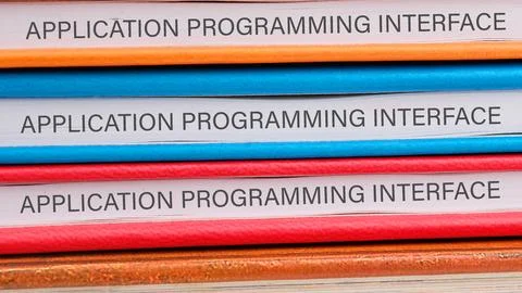 The concept of technology and development. Phrase, words, text APPLICATION PR Foto stock