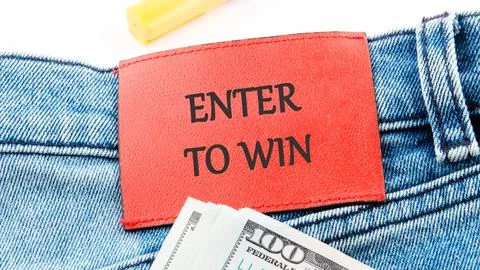 The concept of technology and development. Phrase, word, text ENTER TO WIN .. Stock Photos