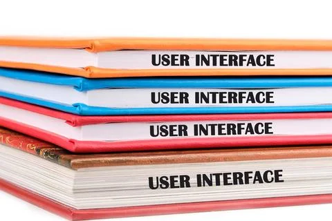 The concept of technology and development. Phrase, word, text USER INTERFACE  스톡 사진