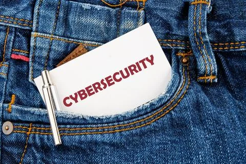 The concept of technology and development. Phrase, words, text CYBERSECURITY  Stock Photos
