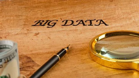 The concept of technology and development. Phrase, words, text BIG DATA text  Stock Photos