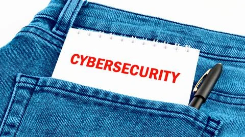 The concept of technology and development. Phrase, words, text CYBERSECURITY  Stock Photos