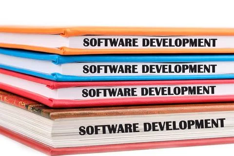 The concept of technology and development. Phrase, words, text SOFTWARE DEVEL Stock Photos