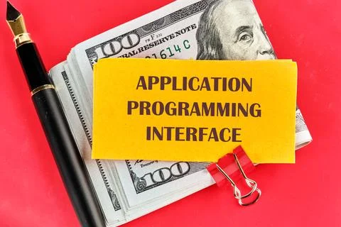 The concept of technology and development. Phrase, words, text APPLICATION PR Foto stock