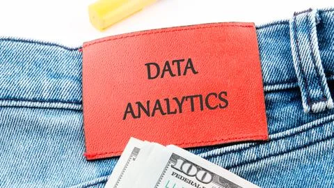 The concept of technology and development. Phrase, words, text DATA ANALYTICS Stock Photos